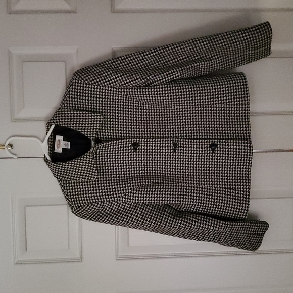 Talbots Wool Blend Houndstooth Blazer Size 8 - Picture 8 of 16